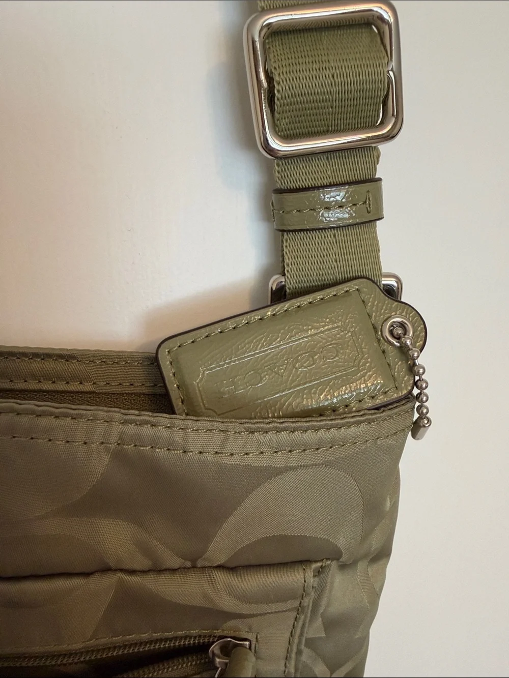 Coach Olive Signature Nylon Crossbody Bag